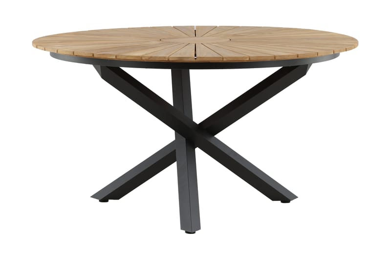 Mexico Matbord Utomhus Rund 140 cm Brun/Svart - Venture Home - Utemöbler - Trädgårdsbord & Utebord - Matbord ute