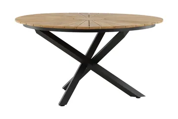 Mexico Matbord Utomhus Rund 140 cm Brun/Svart - Venture Home - Utemöbler - Trädgårdsbord & Utebord - Matbord ute