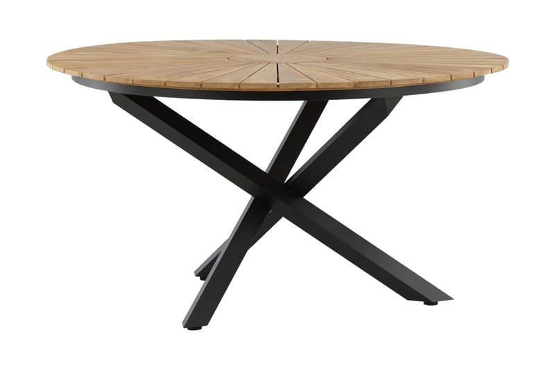 Mexico Matbord Utomhus Rund 140 cm Brun/Svart - Venture Home - Utemöbler - Trädgårdsbord & Utebord - Matbord ute