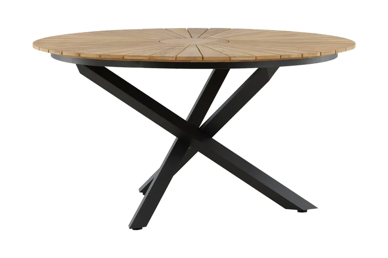 Mexico Matbord Utomhus Rund 140 cm Brun/Svart - Venture Home - Utemöbler - Trädgårdsbord & Utebord - Matbord ute