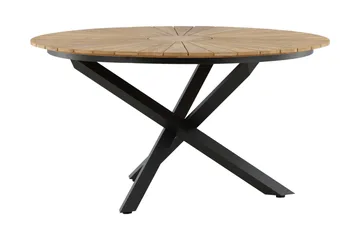 Mexico Matbord Utomhus Rund 140 cm Brun/Svart - Venture Home - Utemöbler - Trädgårdsbord & Utebord - Matbord ute
