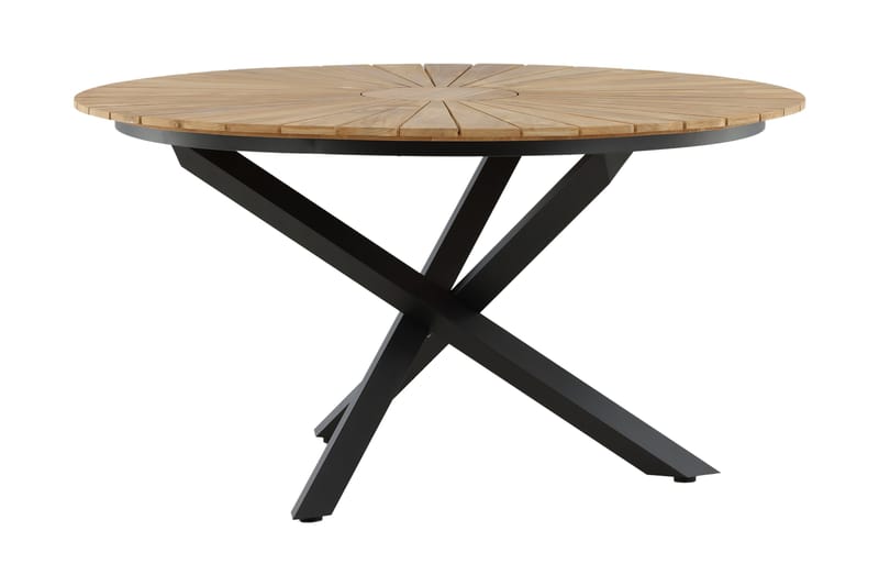 Mexico Matbord Utomhus Rund 140 cm Brun/Svart - Venture Home - Utemöbler - Trädgårdsbord & Utebord - Matbord ute