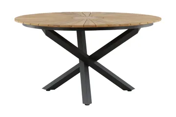 Mexico Matbord Utomhus Rund 140 cm Brun/Svart - Venture Home - Utemöbler - Trädgårdsbord & Utebord - Matbord ute