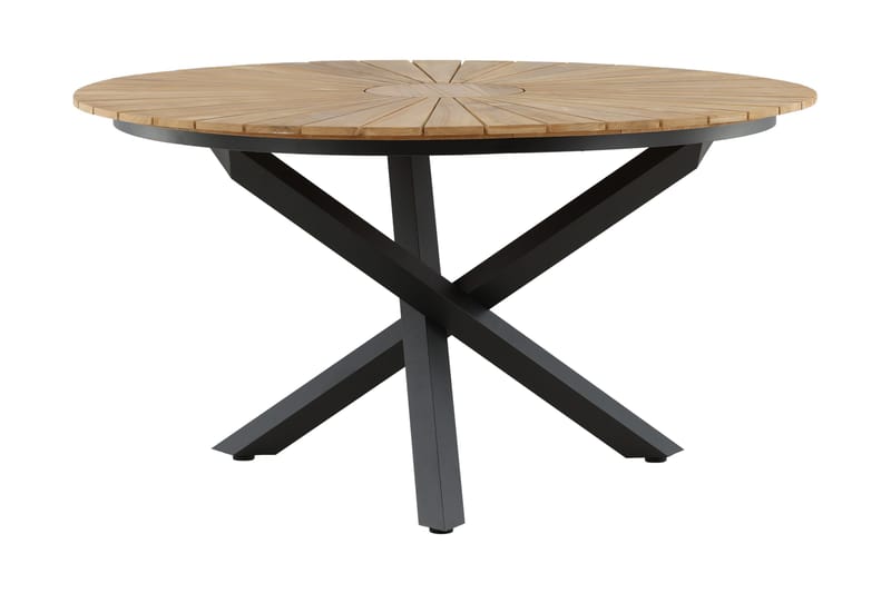 Mexico Matbord Utomhus Rund 140 cm Brun/Svart - Venture Home - Utemöbler - Trädgårdsbord & Utebord - Matbord ute