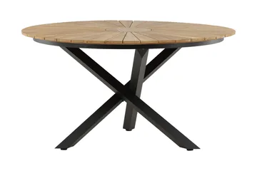 Mexico Matbord Utomhus Rund 140 cm Brun/Svart - Venture Home - Utemöbler - Trädgårdsbord & Utebord - Matbord ute