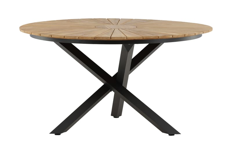 Mexico Matbord Utomhus Rund 140 cm Brun/Svart - Venture Home - Utemöbler - Trädgårdsbord & Utebord - Matbord ute