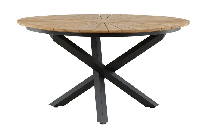 Mexico Matbord Utomhus Rund 140 cm Brun/Svart - Venture Home - Utemöbler - Trädgårdsbord & Utebord - Matbord ute