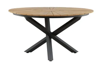 Mexico Matbord Utomhus Rund 140 cm Brun/Svart - Venture Home - Utemöbler - Trädgårdsbord & Utebord - Matbord ute