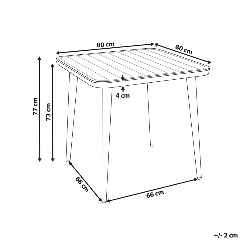Matbord utomhus Naturno 80 cm Aluminum - Beige - Utemöbler - Trädgårdsbord & Utebord - Matbord ute