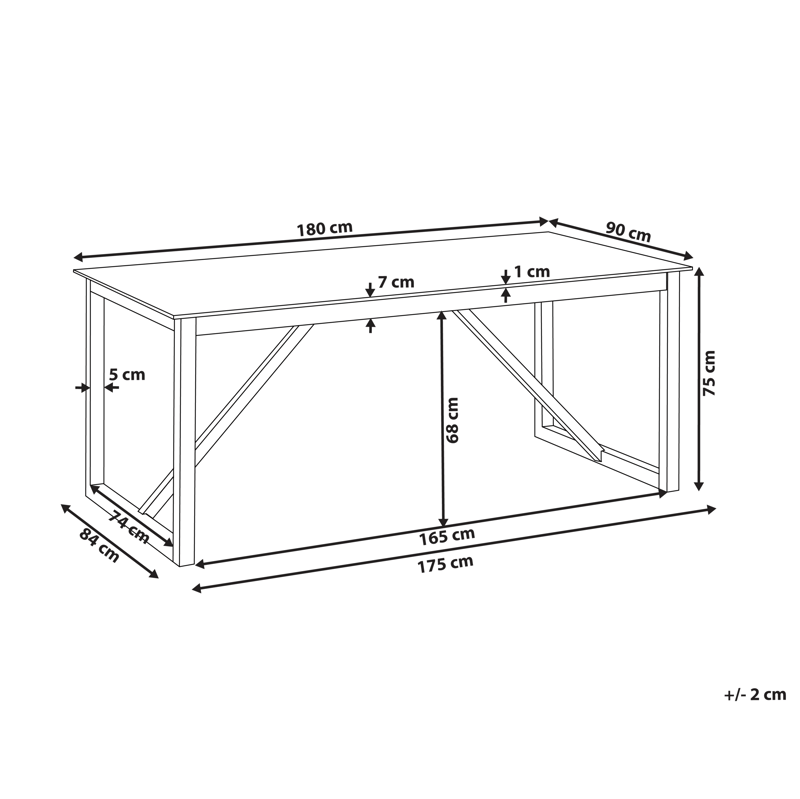 Matbord utomhus Notteri 90x180 cm Betong - Grå/Brun - Utemöbler - Trädgårdsbord & Utebord - Matbord ute