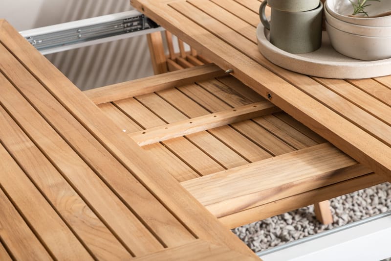 Panama Förlängningsbart Matbord Utomhus 224-324 cm - Teak/Vit - Utemöbler - Trädgårdsbord & Utebord - Matbord ute