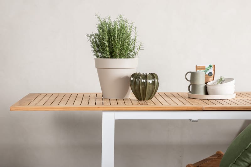 Panama Förlängningsbart Matbord Utomhus 224-324 cm - Teak/Vit - Utemöbler - Trädgårdsbord & Utebord - Matbord ute