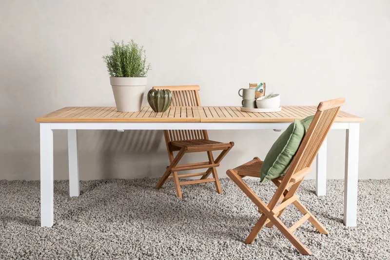Panama Förlängningsbart Matbord Utomhus 224-324 cm - Teak/Vit - Utemöbler - Trädgårdsbord & Utebord - Matbord ute