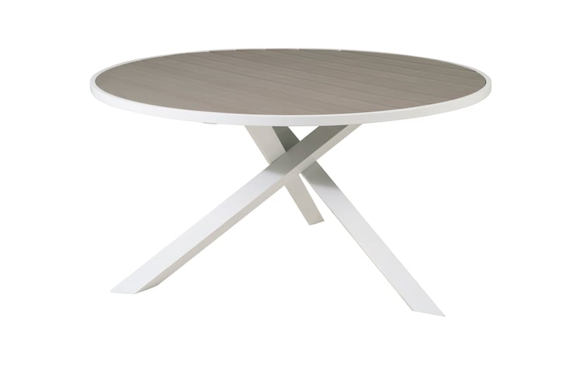 Parma Matbord Utomhus 140 cm Rund Vit/Grå - Venture Home - Utemöbler - Trädgårdsbord & Utebord - Matbord ute