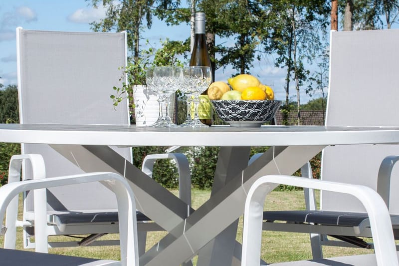 Parma Matbord Utomhus 140 cm Rund Vit/Grå - Venture Home - Utemöbler - Trädgårdsbord & Utebord - Matbord ute