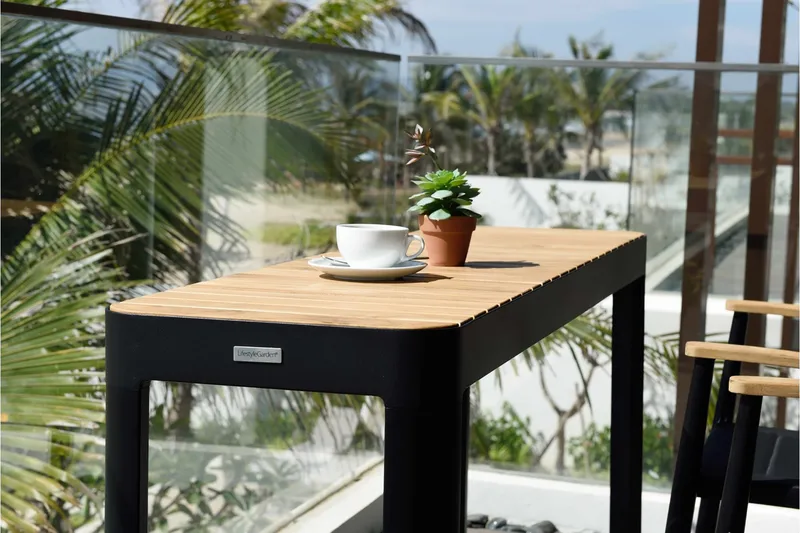 Portals Matbord Utomhus 143 cm - Svart/Trä - Utemöbler - Trädgårdsbord & Utebord - Matbord ute