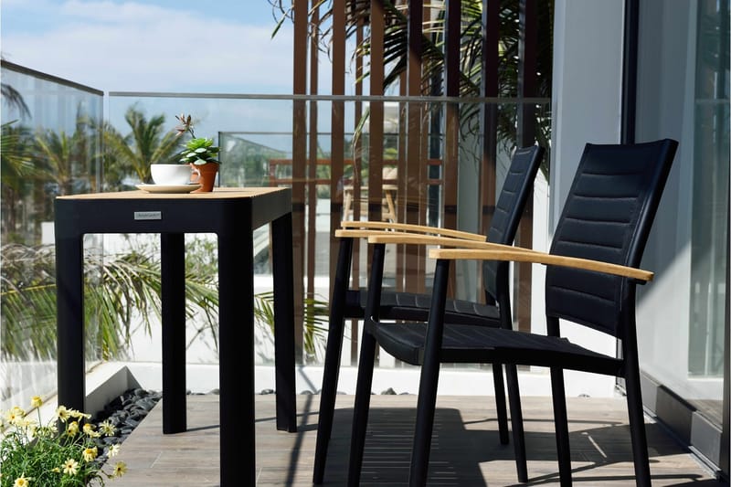 Portals Matbord Utomhus 143 cm - Svart/Trä - Utemöbler - Trädgårdsbord & Utebord - Matbord ute