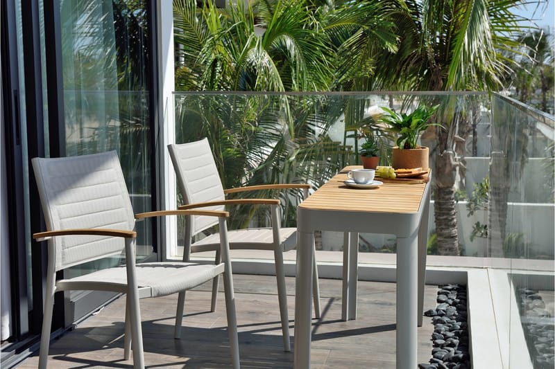 Portals Matbord Utomhus 143 cm - Vit/trä - Utemöbler - Trädgårdsbord & Utebord - Matbord ute