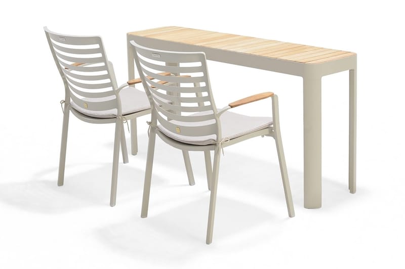 Portals Matbord Utomhus 143 cm - Vit/trä - Utemöbler - Trädgårdsbord & Utebord - Matbord ute