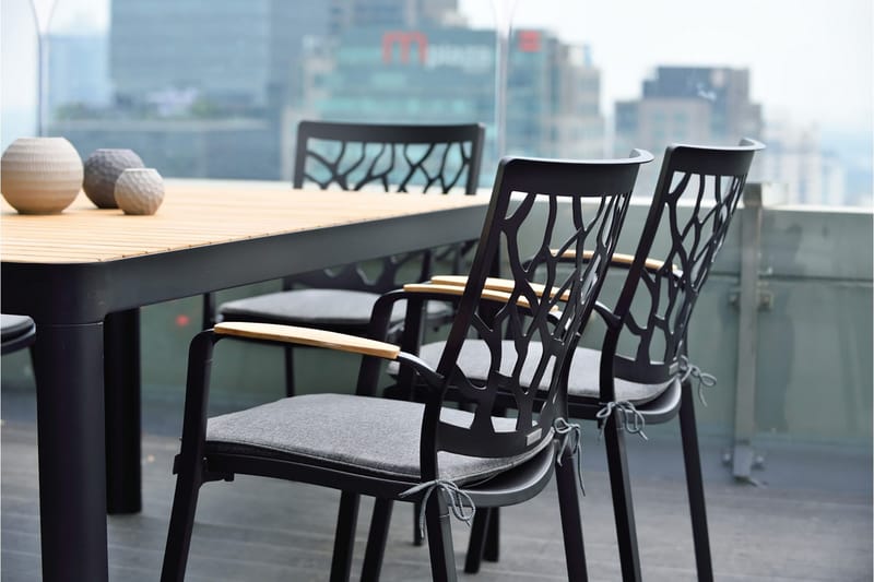 Portals Matbord Utomhus 161x95 cm - Teak/Svart - Utemöbler - Trädgårdsbord & Utebord - Matbord ute