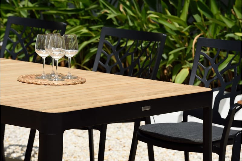 Portals Matbord Utomhus 209x105 cm - Teak/Svart - Utemöbler - Trädgårdsbord & Utebord - Matbord ute