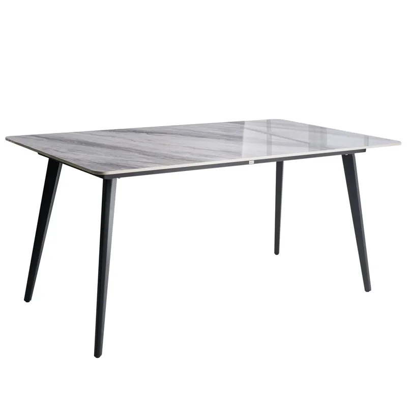 Matbord utomhus Rodallo 160 cm Sten, Grå/Svart