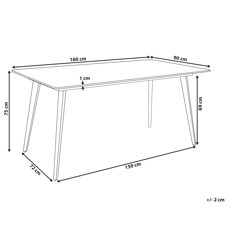 Matbord utomhus Rodallo 90x160 cm Sten - Beige/Vit - Utemöbler - Trädgårdsbord & Utebord - Matbord ute