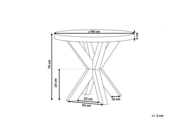 Rund Trädgårdsbord betongeffekt 90 cm OLBIA - Grå - Utemöbler - Trädgårdsbord & Utebord - Matbord ute