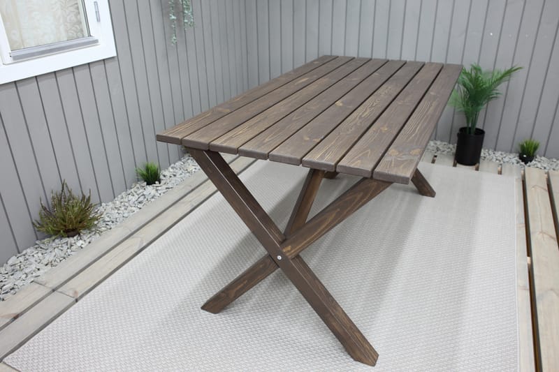 SCOTTSDALE Matbord Utomhus 150 cm Brun - Utemöbler - Trädgårdsbord & Utebord - Matbord ute