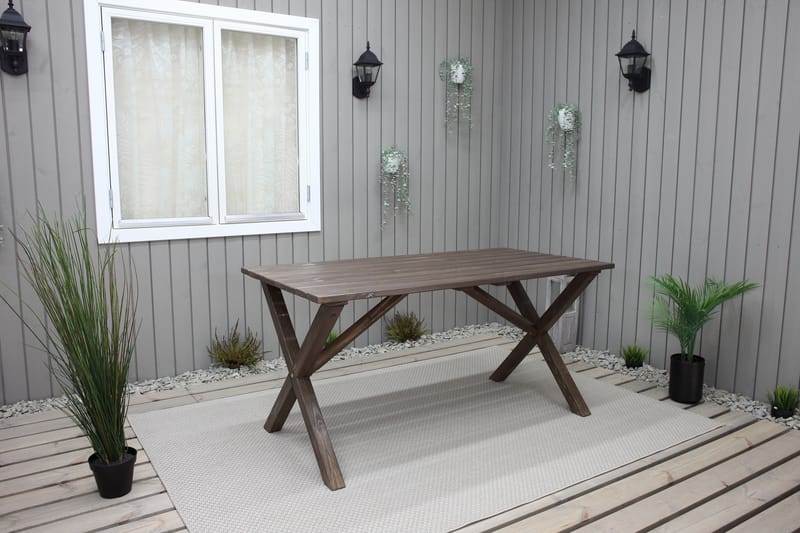 SCOTTSDALE Matbord Utomhus 150 cm Brun - Utemöbler - Trädgårdsbord & Utebord - Matbord ute