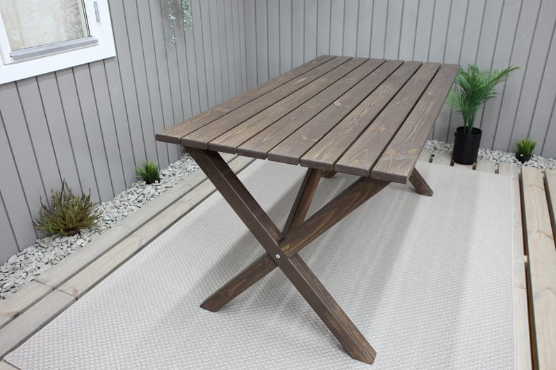 SCOTTSDALE Matbord Utomhus 150 cm Brun - Utemöbler - Trädgårdsbord & Utebord - Matbord ute