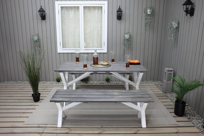 Scottsdale Matbord Utomhus 150 cm Grå/Vit - KWA - Utemöbler - Trädgårdsbord & Utebord - Matbord ute