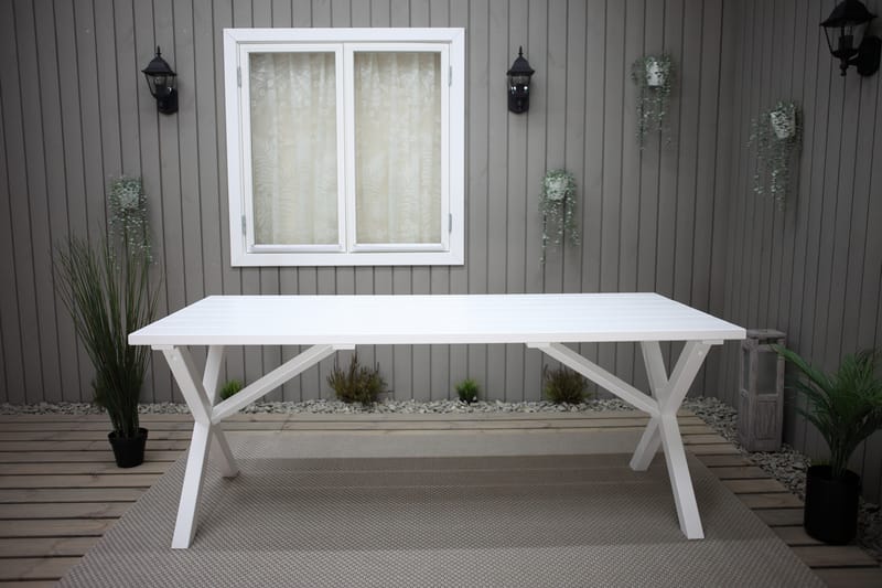 SCOTTSDALE Matbord Utomhus 150 cm Vit - Utemöbler - Trädgårdsbord & Utebord - Matbord ute