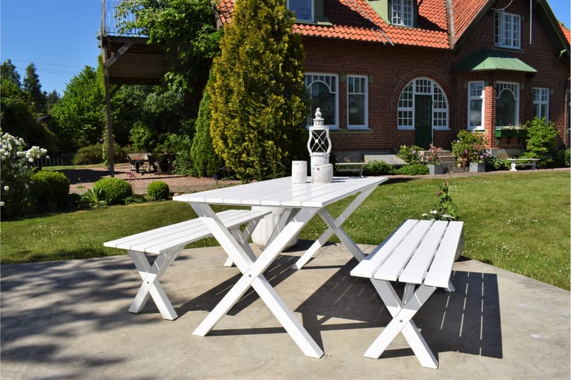 SCOTTSDALE Matbord Utomhus 150 cm Vit - Utemöbler - Trädgårdsbord & Utebord - Matbord ute