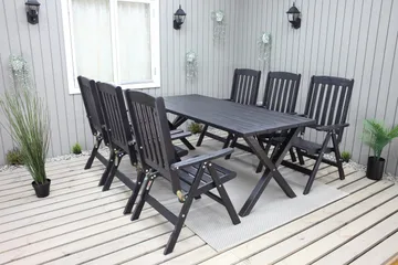 Scottsdale Matbord Utomhus 190 cm Svart - KWA - Utemöbler - Trädgårdsbord & Utebord - Matbord ute