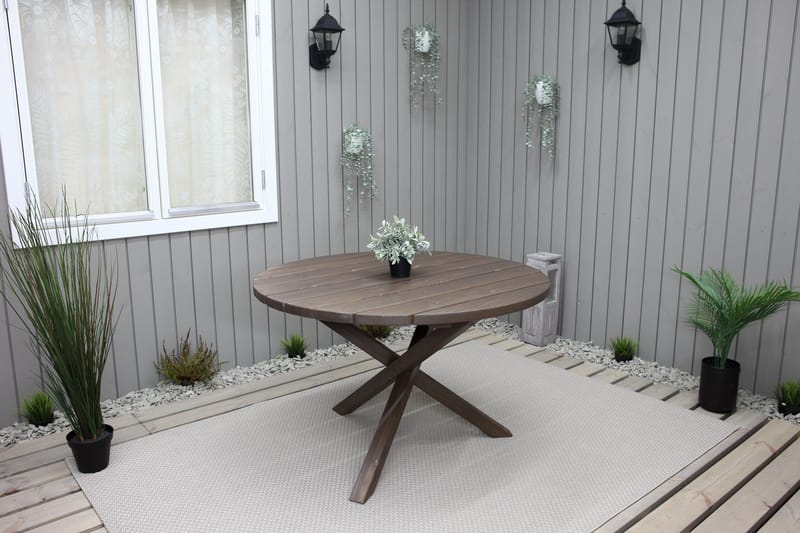 Scottsdale Matbord Utomhus Runt 112 cm - Brun - Utemöbler - Trädgårdsbord & Utebord - Matbord ute