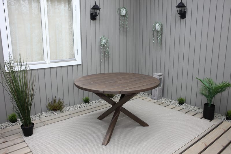 SCOTTSDALE Matbord Utomhus Runt 112 cm Brun - Utemöbler - Trädgårdsbord & Utebord - Matbord ute