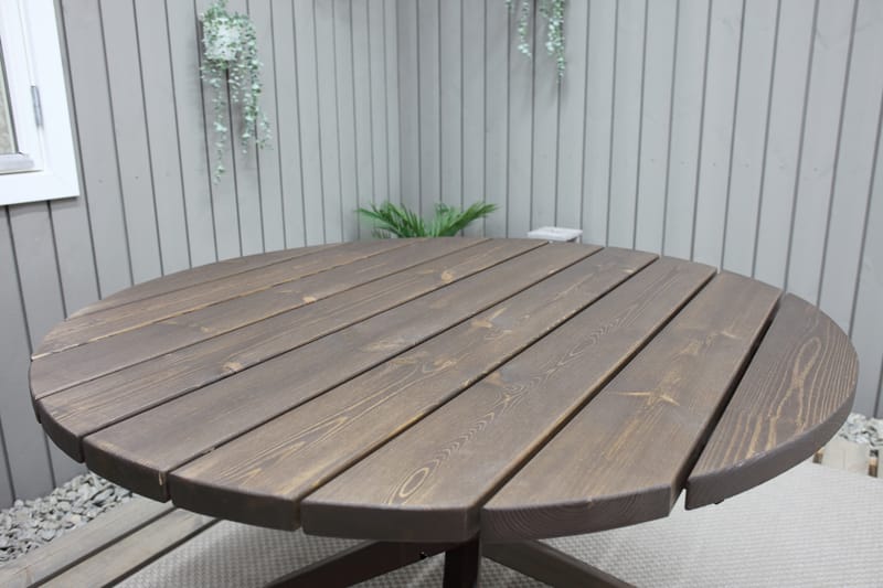 SCOTTSDALE Matbord Utomhus Runt 112 cm Brun - Utemöbler - Trädgårdsbord & Utebord - Matbord ute