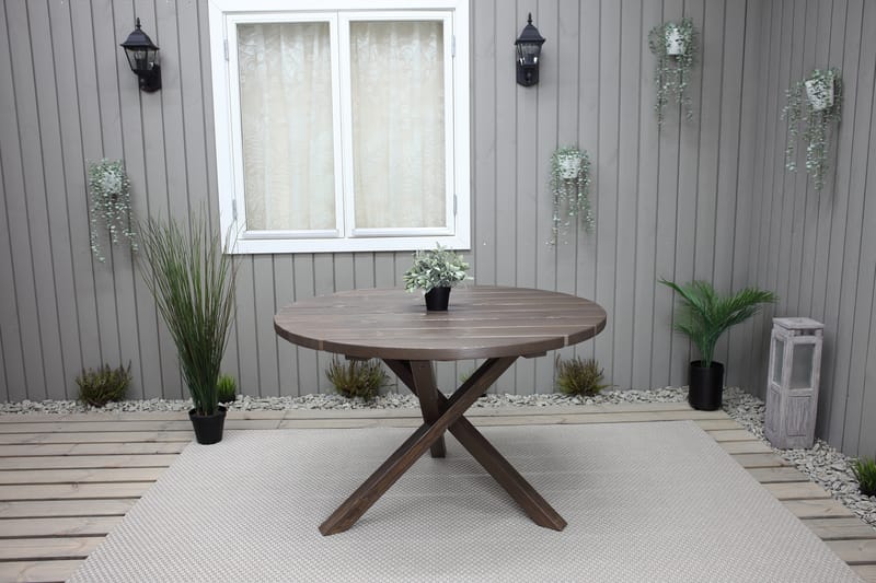 SCOTTSDALE Matbord Utomhus Runt 112 cm Brun - Utemöbler - Trädgårdsbord & Utebord - Matbord ute