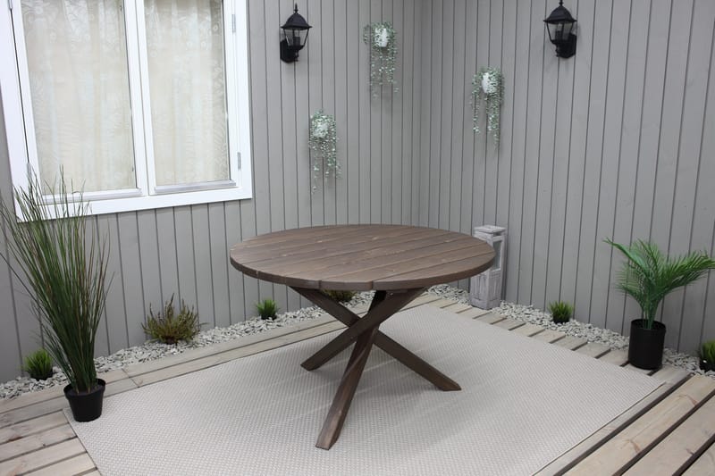Scottsdale Matbord Utomhus Runt 112 cm - Brun - Utemöbler - Trädgårdsbord & Utebord - Matbord ute
