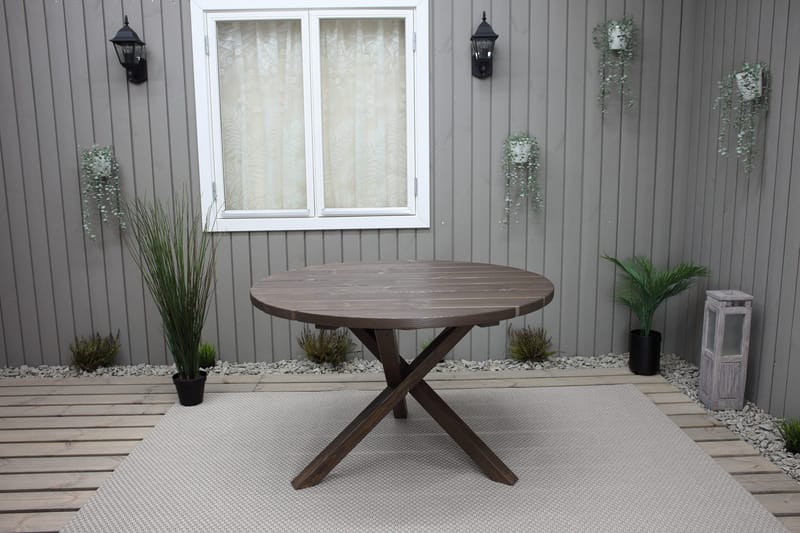 Scottsdale Matbord Utomhus Runt 112 cm - Brun - Utemöbler - Trädgårdsbord & Utebord - Matbord ute