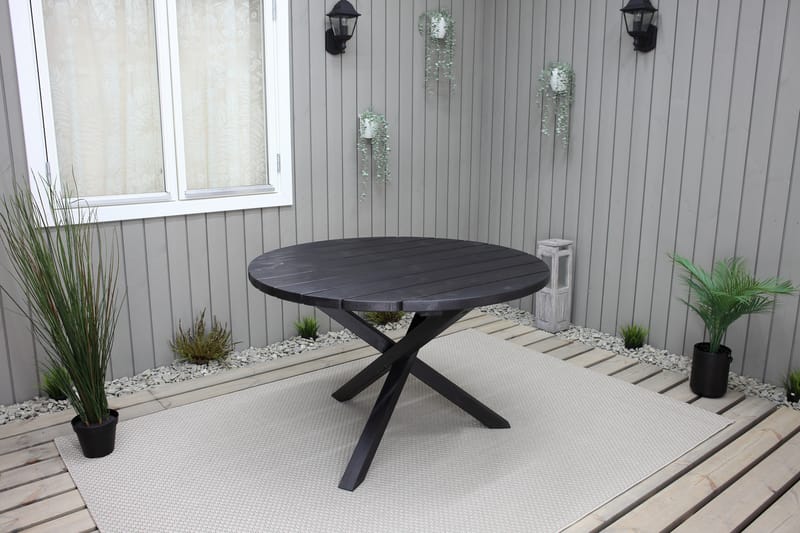 SCOTTSDALE Matbord Utomhus Runt 112 cm Kaffesvart - Utemöbler - Trädgårdsbord & Utebord - Matbord ute