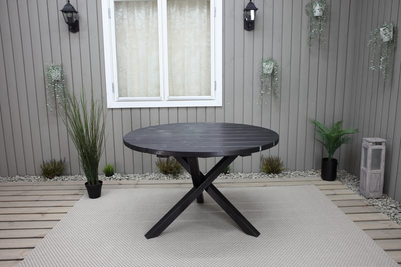 SCOTTSDALE Matbord Utomhus Runt 112 cm Kaffesvart - Utemöbler - Trädgårdsbord & Utebord - Matbord ute