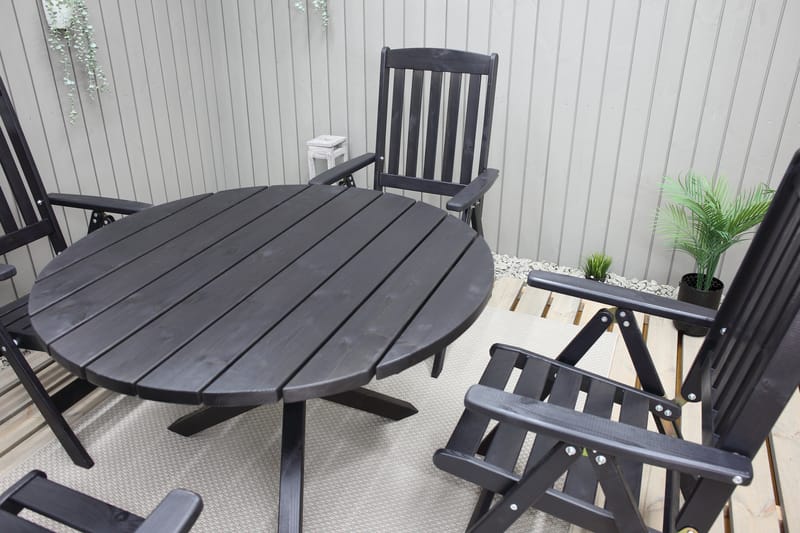SCOTTSDALE Matbord Utomhus Runt 112 cm Kaffesvart - Utemöbler - Trädgårdsbord & Utebord - Matbord ute