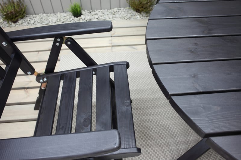 SCOTTSDALE Matbord Utomhus Runt 112 cm Kaffesvart - Utemöbler - Trädgårdsbord & Utebord - Matbord ute