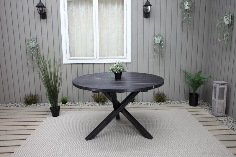 SCOTTSDALE Matbord Utomhus Runt 112 cm Kaffesvart - Utemöbler - Trädgårdsbord & Utebord - Matbord ute