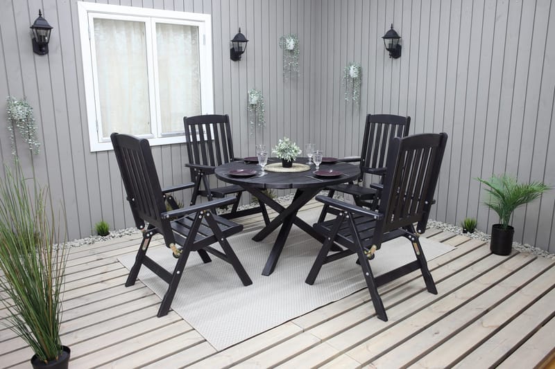 Scottsdale Matbord Utomhus Runt 112 cm - Kaffesvart - Utemöbler - Trädgårdsbord & Utebord - Matbord ute