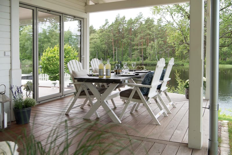 Shabby Chic Matbord Utomhus 195x86 cm Grå/Vit - Hillerstorp - Utemöbler - Trädgårdsbord & Utebord - Matbord ute