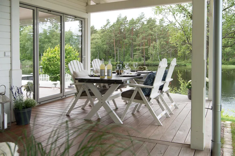 Shabby Chic Matbord Utomhus 195x86 cm Grå/Vit - Hillerstorp - Utemöbler - Trädgårdsbord & Utebord - Matbord ute