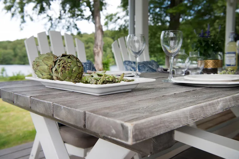 Shabby Chic Matbord Utomhus 195x86 cm Grå/Vit - Hillerstorp - Utemöbler - Trädgårdsbord & Utebord - Matbord ute